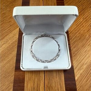 NWOT 925 Sterling Silver Bracelet w/ Pearl and CZ Accents and Gift Box